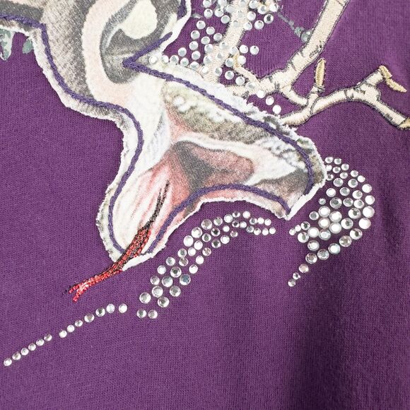 Ruthless Art Short Sleeve V Neck Shirt Womens 3XL Purple Bling Eclectic Y2K - Picture 5 of 16